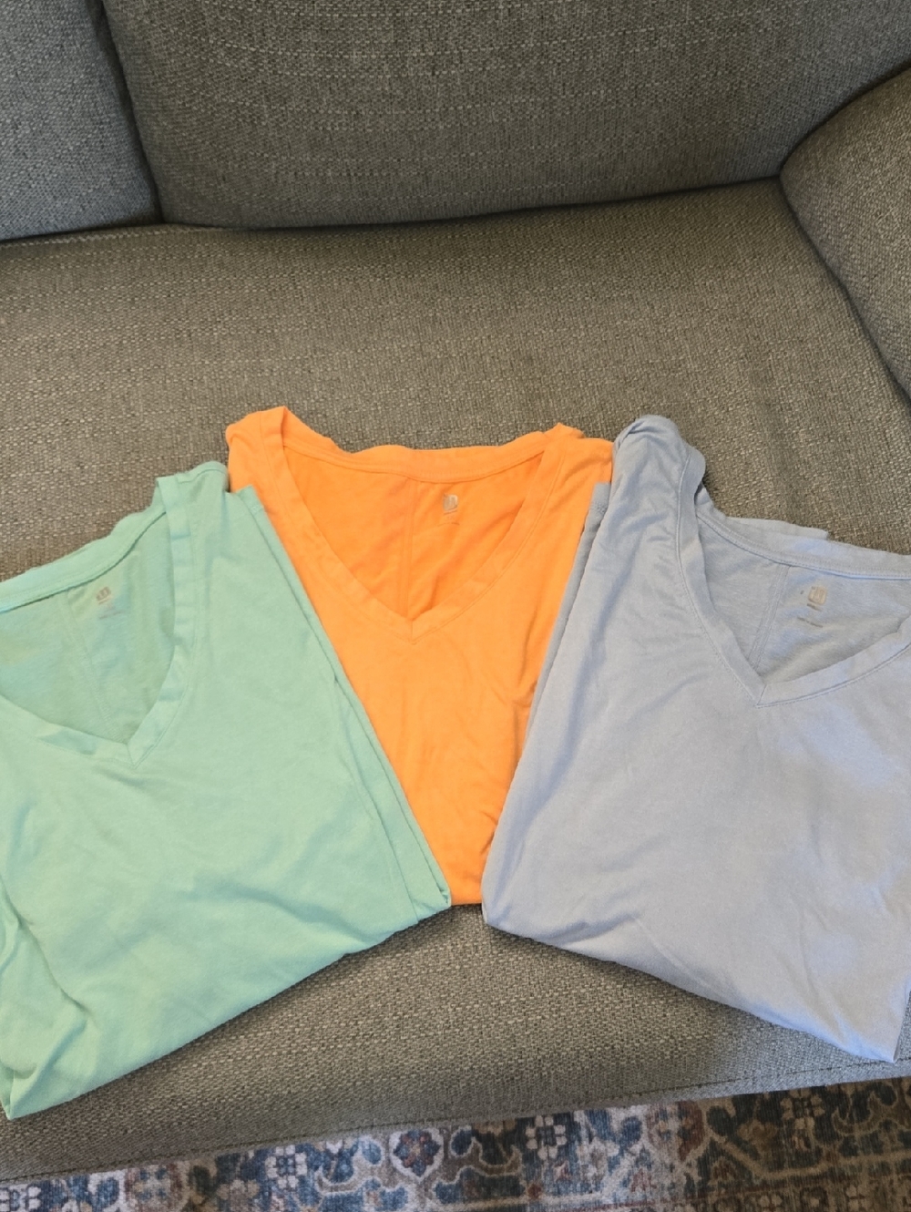 Ideology V-Neck Tees in Mint, Orange & Light Blue - 3-Pack